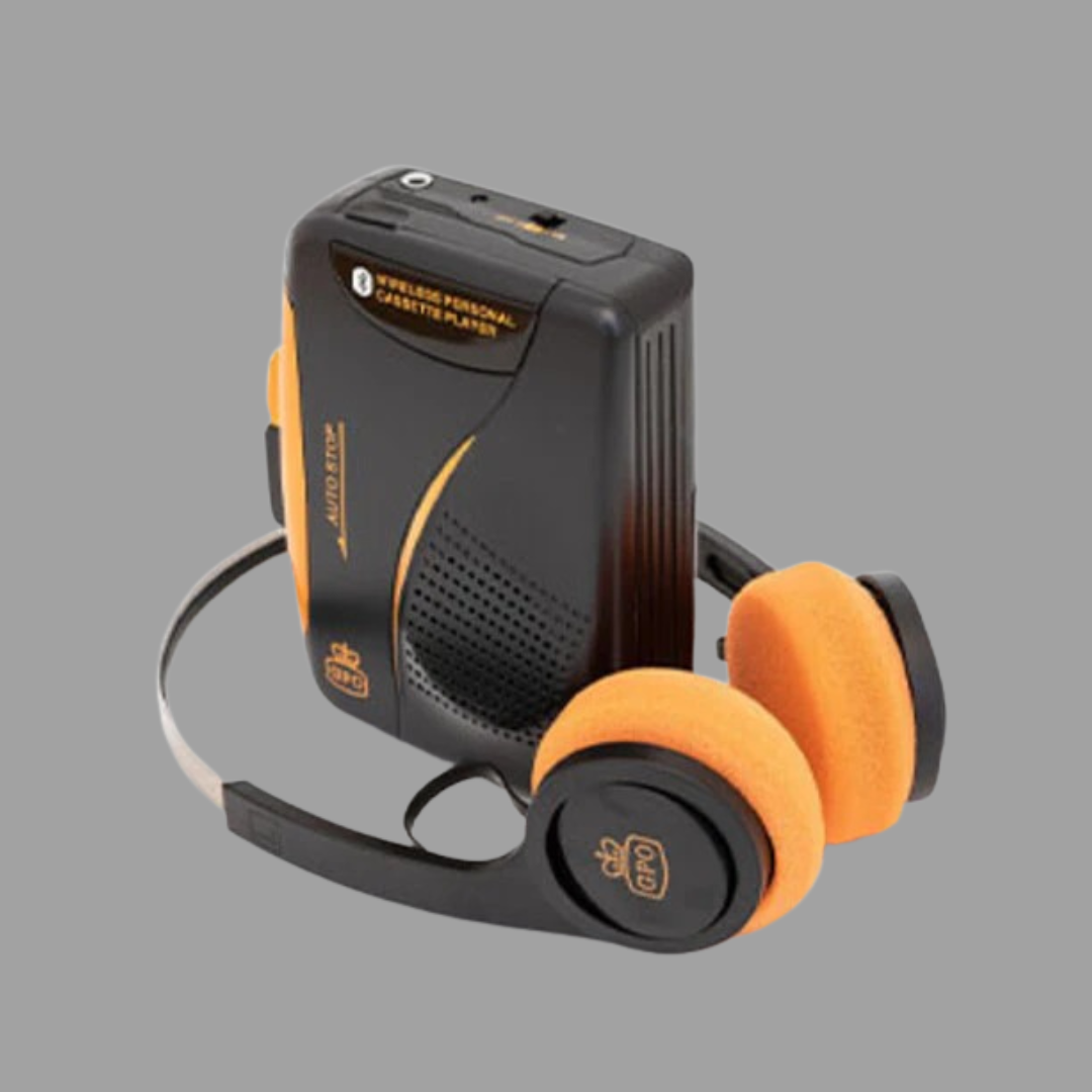 GPO - GPO Bluetooth Personal Cassette Player/Radio with Headphones (Bluetooth, Black)