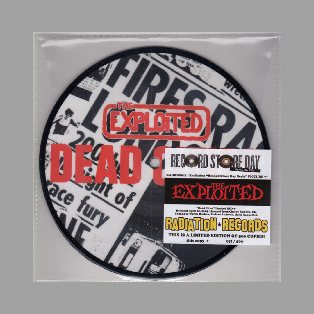 Exploited - Dead Cities 7" (Limited Edition of 500, Individually Numbered)
