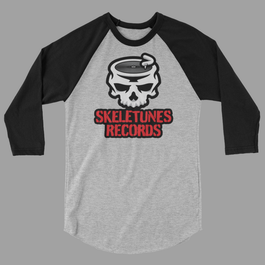 Skeletunes Records Stacked Logo 3/4 Sleeve Baseball Shirt