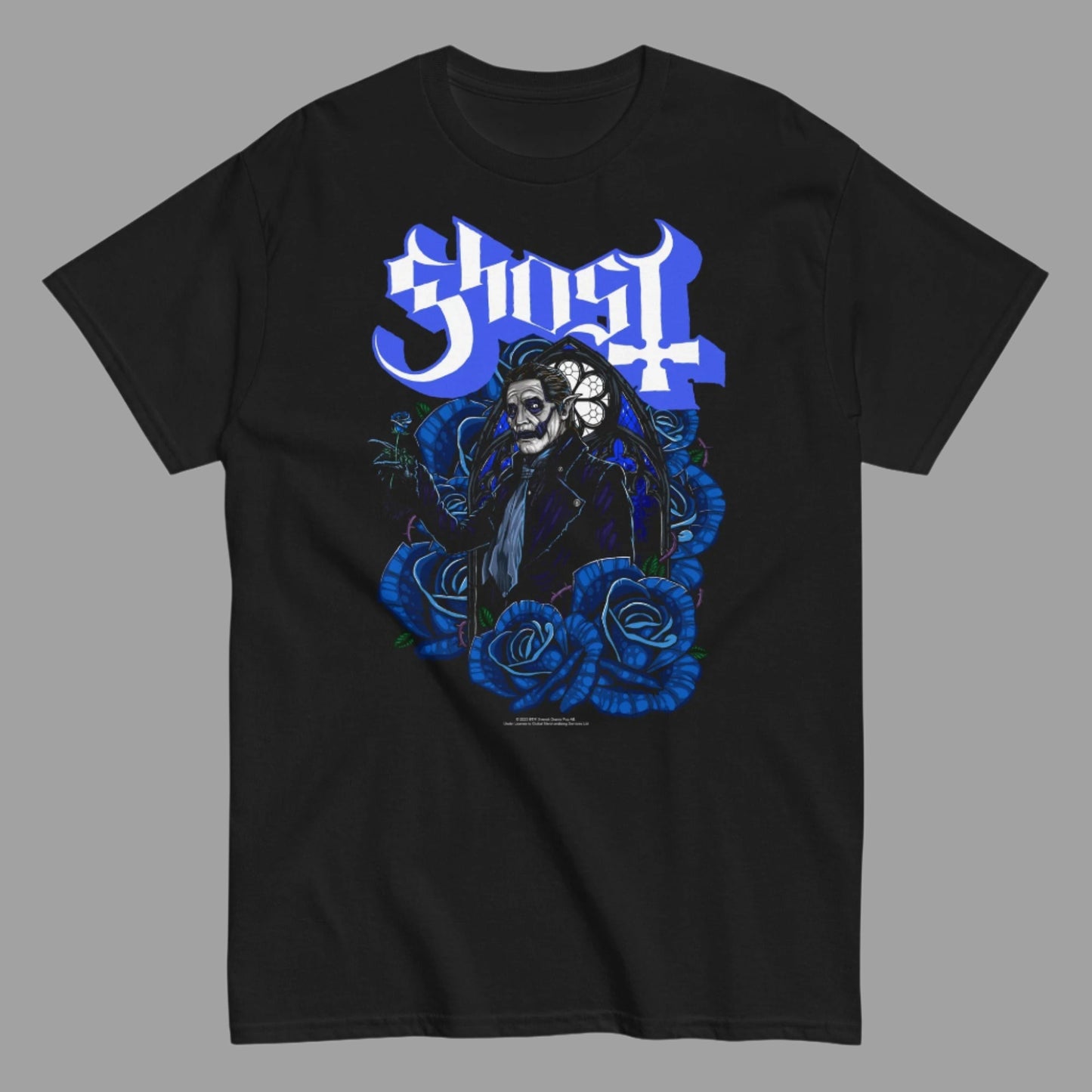 Ghost - Blue Roses T-Shirt Black