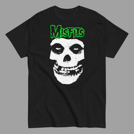 Misfits - Green Skull T-Shirt Black