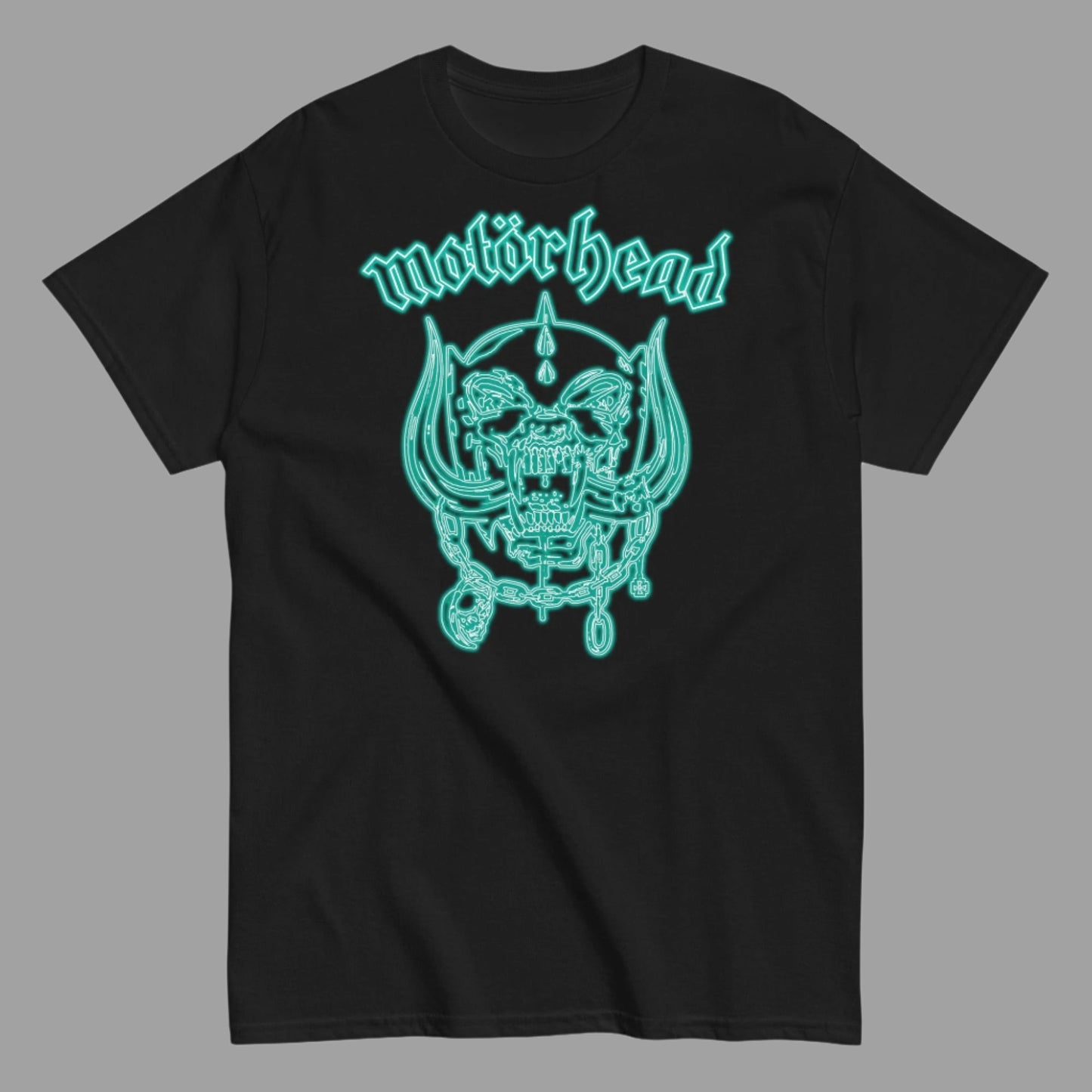 Motorhead - Neon Teal Warpig T-Shirt Black