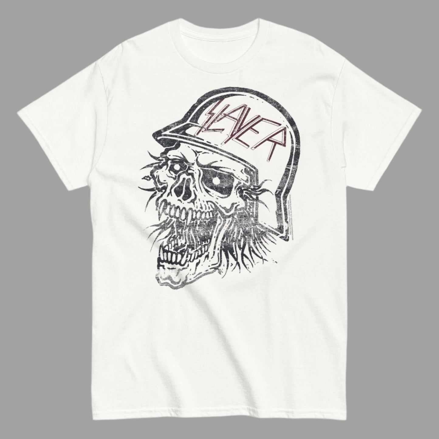 Slayer - Stamped Skull T-Shirt White