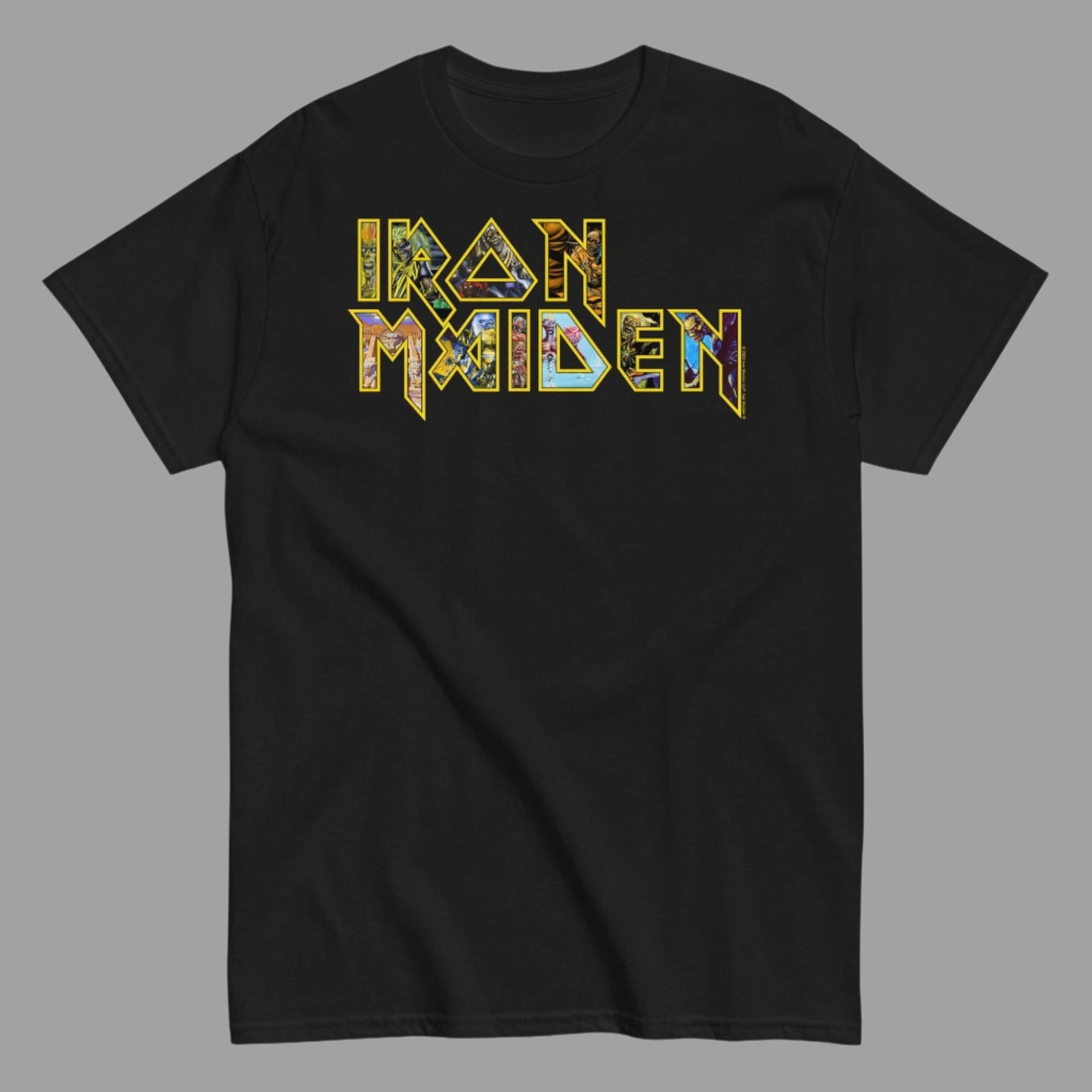 Iron Maiden - Logo Eddie Jumbo Print T-Shirt Black
