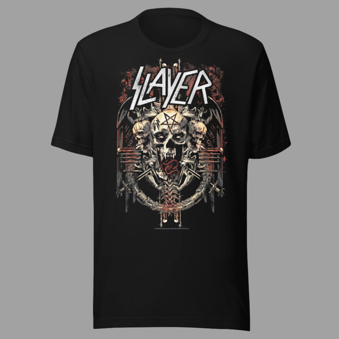 Slayer - Three Skulls Jumbo Print T-Shirt Black