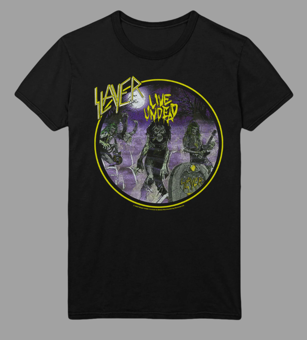 Slayer Yellow Undead Jumbo Print T-Shirt Black