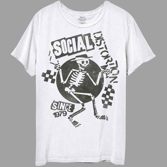 Social Distortion - Speakeasy Checkerboard White T-Shirt
