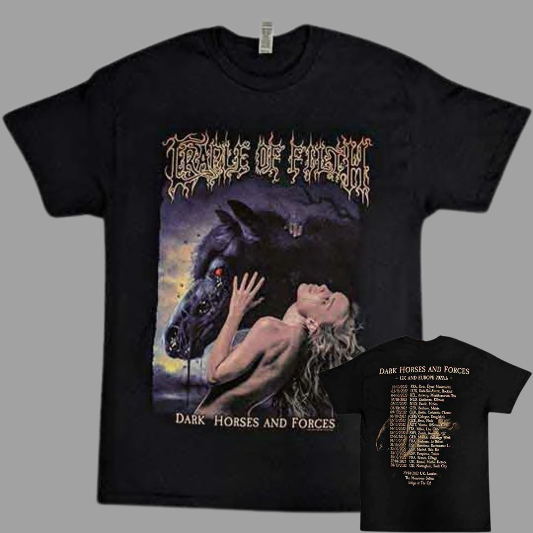 Cradle Of Filth - Dark Horses And Forces 2022 UK Tour T-Shirt