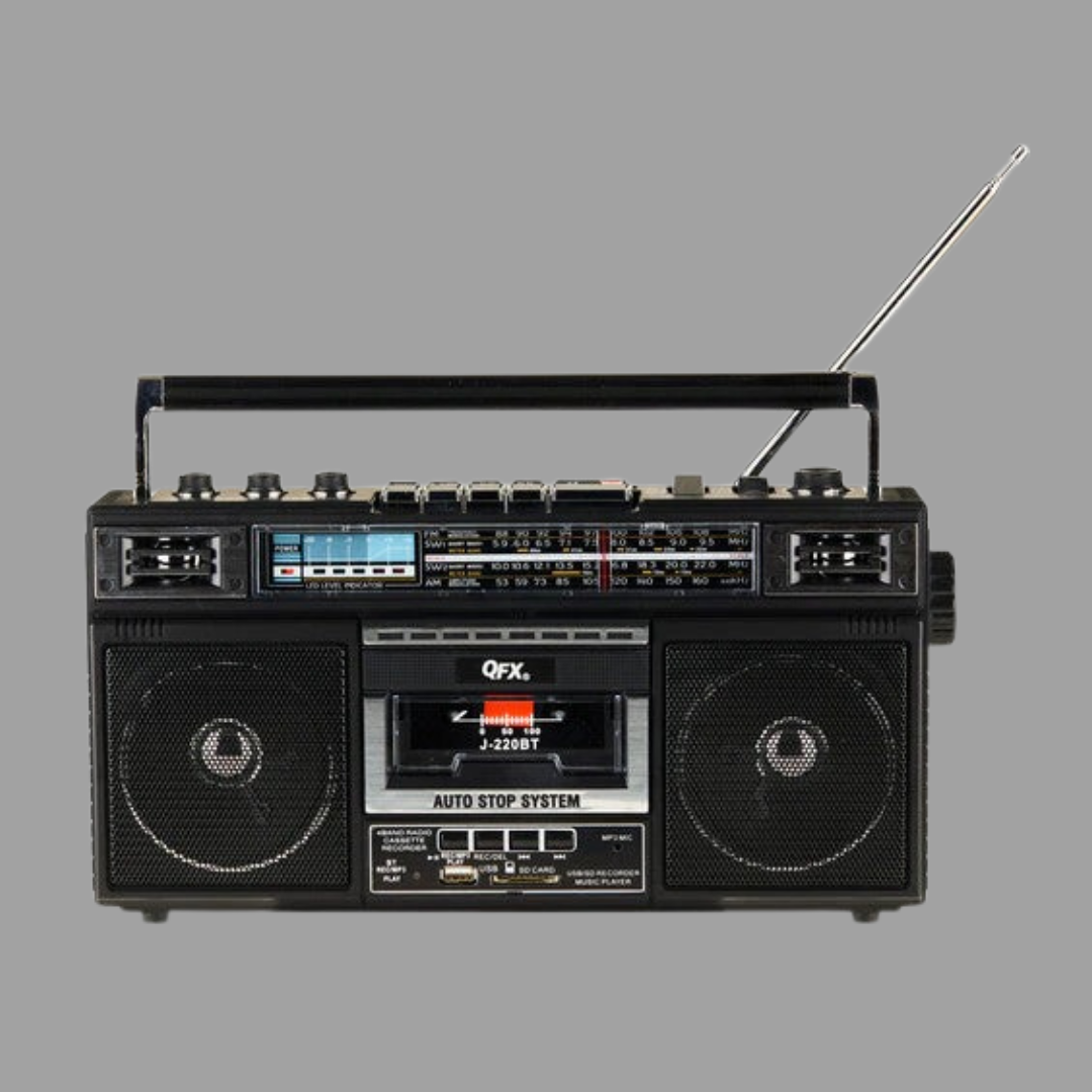 QFX - J-220BT Bluetooth Radio AM/FM Cassette Player/Recorder