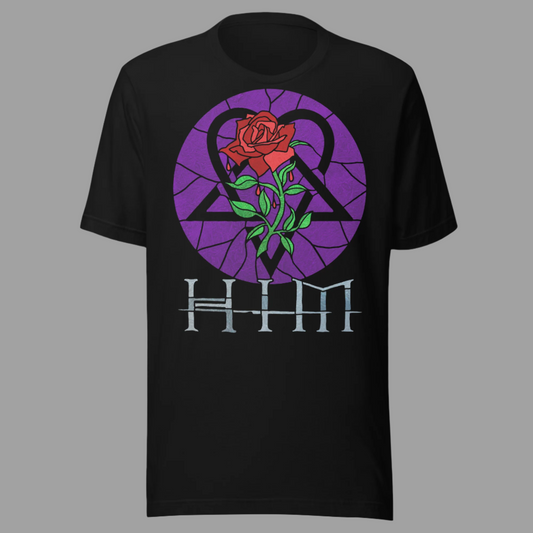 HIM - Stained Glass Jumbo Print T-Shirt Black