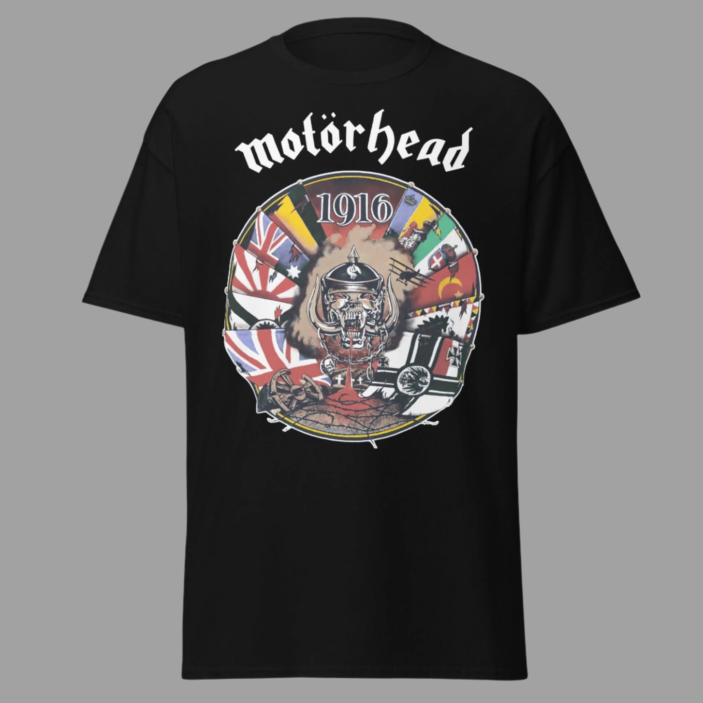Motorhead - Vintage 1916 Jumbo Print T-Shirt Black