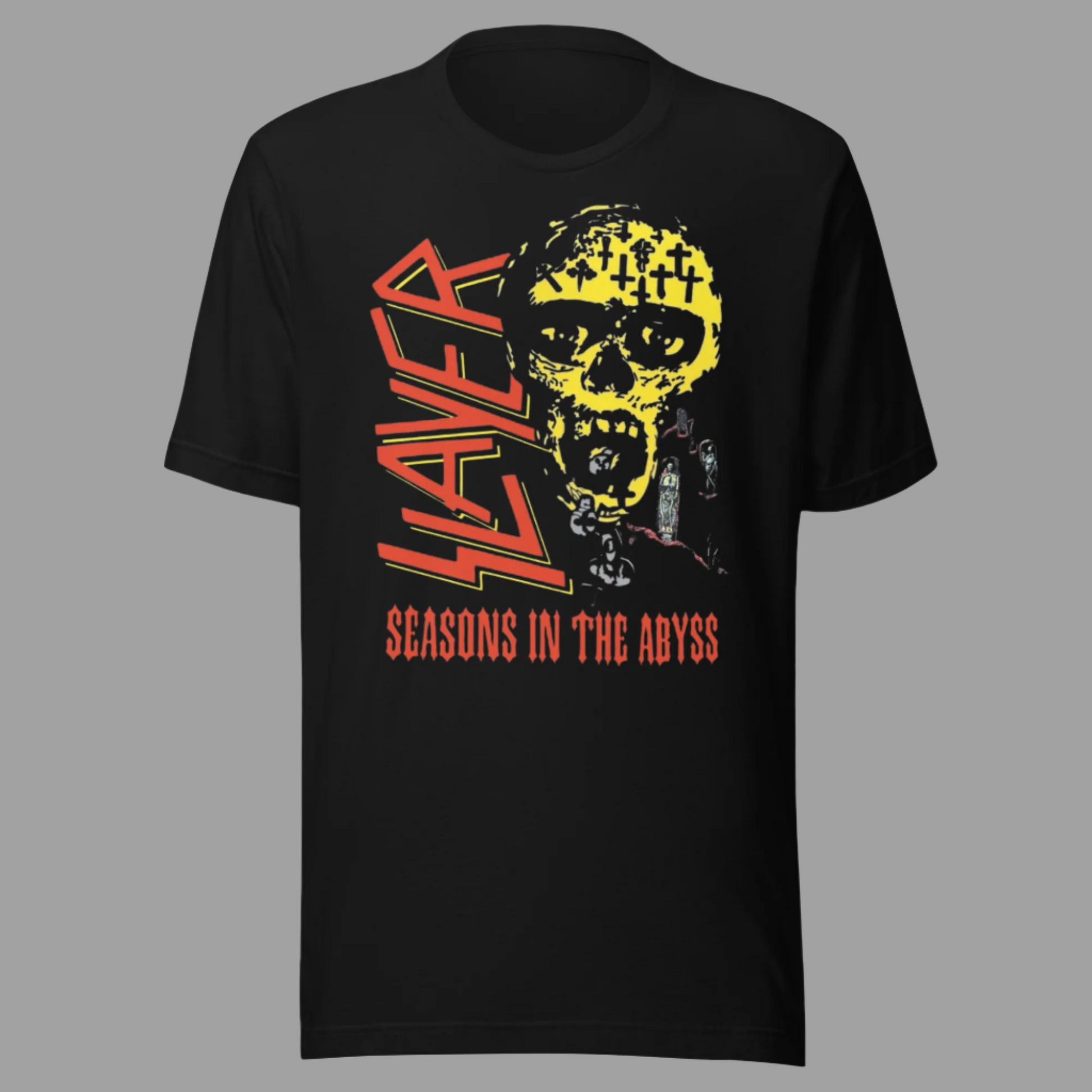 Slayer Vintage 1990 Season's In the Abyss Jumbo Print T-Shirt Black